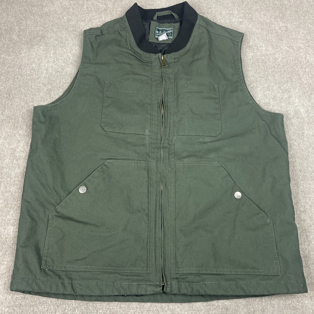 NE Limited Authentic Gear Vest Mens XL Olive Green Quilted Lined Concealed Carry